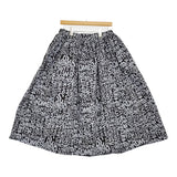 BLACK COMME des GARCONS 総柄ギャザースカート 1D-S003 AD2019 ブラック グレー レディース ブラックコムデギャルソン【中古】5-0916G♪