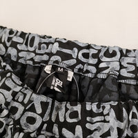 BLACK COMME des GARCONS 総柄ギャザースカート 1D-S003 AD2019 ブラック グレー レディース ブラックコムデギャルソン【中古】5-0916G♪