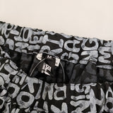 BLACK COMME des GARCONS 総柄ギャザースカート 1D-S003 AD2019 ブラック グレー レディース ブラックコムデギャルソン【中古】5-0916G♪