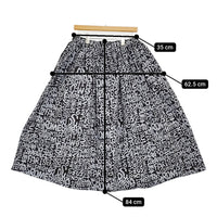 BLACK COMME des GARCONS 総柄ギャザースカート 1D-S003 AD2019 ブラック グレー レディース ブラックコムデギャルソン【中古】5-0916G♪