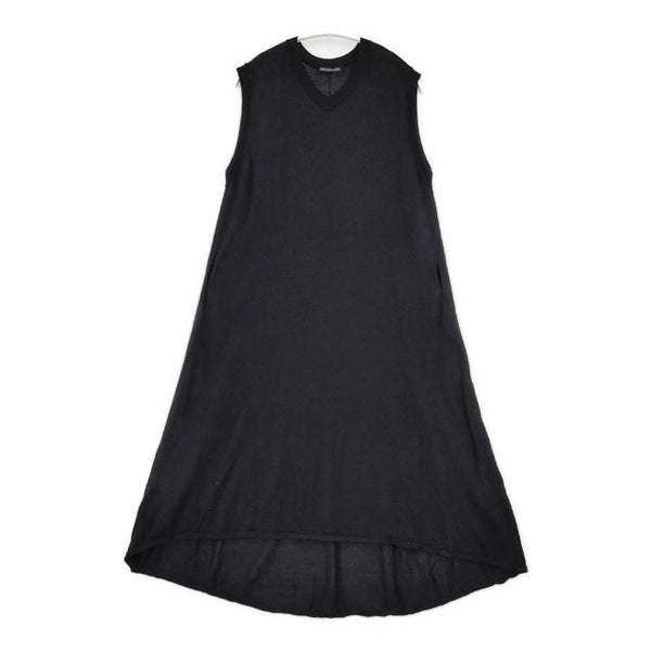 mizuiro-ind 3-228501 Vネック ノースリーブウールニット ワンピース ブラック レディース ミズイロインド【中古】5-1020T∞
