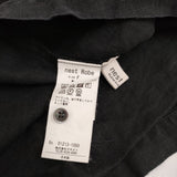 nest Robe リネンラッフルカラーブラウス 01213-1050 ドロップショルダー ブラウス シャツ ブラック レディース ネストローブ【中古】5-0916M♪