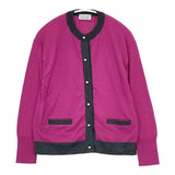 JOHN SMEDLEY/martinique メリノエクストラファイン ウール パール風ボタン カーディガン パープル レディース ジョンスメドレー/マルティニーク【中古】5-1013T∞