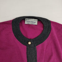 JOHN SMEDLEY/martinique メリノエクストラファイン ウール パール風ボタン カーディガン パープル レディース ジョンスメドレー/マルティニーク【中古】5-1013T∞