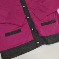 JOHN SMEDLEY/martinique メリノエクストラファイン ウール パール風ボタン カーディガン パープル レディース ジョンスメドレー/マルティニーク【中古】5-1013T∞