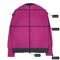 JOHN SMEDLEY/martinique メリノエクストラファイン ウール パール風ボタン カーディガン パープル レディース ジョンスメドレー/マルティニーク【中古】5-1013T∞