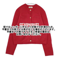 INED ウール 金ボタン ニット カーディガン レッド レディース イネド【中古】5-1013T∞