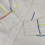 Eimee Law 81512z-2 パイピングデザインシャツ ブラウス シャツ ホワイト レディース エイミーロウ【中古】6-0128M∞