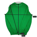 antiqua NA-00394 クルーネック天竺ニット ニット コットン プルオーバー セーター ニット グリーン レディース アンティカ【中古】6-0128M∞