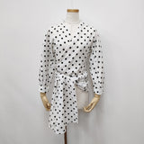 VERMEIL par iena ドット柄 カシュクール リボン ブラウス シャツ ホワイト ブラック レディース ヴェルメイユパーイエナ【中古】5-1030T◎