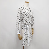 VERMEIL par iena ドット柄 カシュクール リボン ブラウス シャツ ホワイト ブラック レディース ヴェルメイユパーイエナ【中古】5-1030T◎