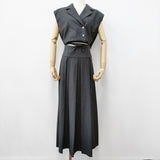 Ameri VINTAGE MANY WAY SHORT JACKET WITH SKIRT M ジャケット スカート セットアップ グレー レディース アメリヴィンテージ【中古】5-0916S♪