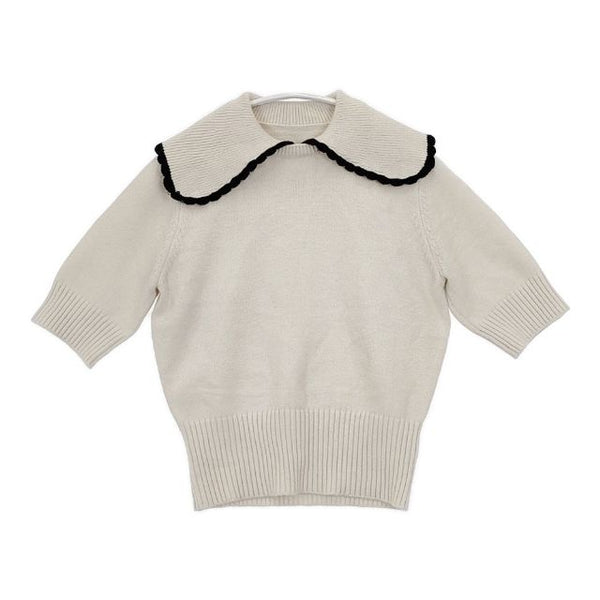 Fano Studios ファノストゥディオズ ace collar middle sleeve knit FC21S102 半袖 セーター ニット オフホワイト レディース【中古】5-1013T∞