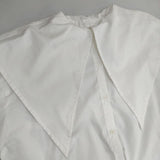 antiqua セーラーカラー ブロードシャツ 長袖 ブラウス シャツ ホワイト レディース アンティカ【中古】5-1221M∞