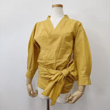 VERMEIL par iena カシュクール リボン ブラウス シャツ イエロー レディース ヴェルメイユパーイエナ【中古】5-1224M∞