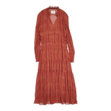 AMERI SHIRRING PLEATS DRESS シャーリングプリーツドレス 01010520880 ワンピース レッド レディース アメリ【中古】5-1224M∞