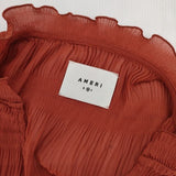 AMERI SHIRRING PLEATS DRESS シャーリングプリーツドレス 01010520880 ワンピース レッド レディース アメリ【中古】5-1224M∞