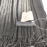 JURGEN LEHL ウールシルク マフラー ストール ブラック グレー レディース ヨーガンレール【中古】5-1108T◎