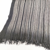 JURGEN LEHL ウールシルク マフラー ストール ブラック グレー レディース ヨーガンレール【中古】5-1108T◎