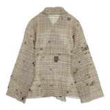 JURGEN LEHL シルク 絹 パッチワーク風 羽織り ジャケット J0133FB314 ブラウス シャツ ベージュ レディース ヨーガンレール【中古】6-0228M∞
