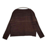 JURGEN LEHL J0121UB051 コットンシルク プリーツ風 ニットソー カットソー ブラウン レディース ヨーガンレール【中古】5-1224M∞