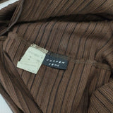 JURGEN LEHL J0121UB051 コットンシルク プリーツ風 ニットソー カットソー ブラウン レディース ヨーガンレール【中古】5-1224M∞