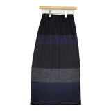 JURGEN LEHL J0174US501 ウール ニット ロングスカート ネイビー グレー ブラック レディース ヨーガンレール【中古】5-1020T∞