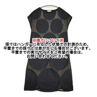Sybilla サークルインターシャニットワンピース ドット 定価64900円 GBAGS-01590 サイズM ワンピース ブラック レディース シビラ【中古】5-0916S♪