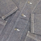 HARVESTY ショートカバーオール 空紡糸デニム 定価18700円 A32201-3 デニムジャケット ブルー レディース ハーベスティ【中古】5-1224M∞