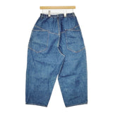 tumugu コットンリネンデニムパンツ 定価26180円 TB25126 ワイドイージー デニムパンツ ブルー レディース ツムグ【中古】5-1218G∞