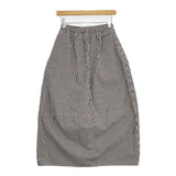 HIYORI 4611017-H ストライプ コットン ロングスカート 濃紺 ネイビー ホワイト レディース ヒヨリ【中古】5-1224M∞