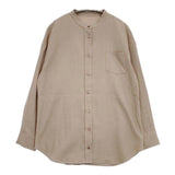 cinq symphonie バンドカラー ギャザー 長袖 ブラウス シャツ ベージュ レディース サンクサンフォニー【中古】5-1224M∞