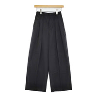 ATON COMPACT WOOL ツータックワイドパンツ 定価48400円 サイズ00 PRAGSM0104 ウール パンツ ブラック レディース エイトン【中古】5-0916G♪