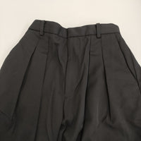 ATON COMPACT WOOL ツータックワイドパンツ 定価48400円 サイズ00 PRAGSM0104 ウール パンツ ブラック レディース エイトン【中古】5-0916G♪