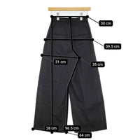 ATON COMPACT WOOL ツータックワイドパンツ 定価48400円 サイズ00 PRAGSM0104 ウール パンツ ブラック レディース エイトン【中古】5-0916G♪