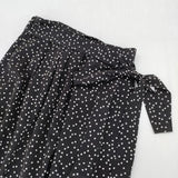 My weakness ドット柄 ラップ 巻きスカート ロングスカート ブラック ホワイト レディース マイウィークネス【中古】5-1224M∞
