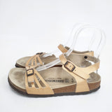 BIRKENSTOCK BALI サイズ38 アンクルストラップ サンダル ゴールド ベージュ レディース ビルケンシュトック【中古】6-0426S◎