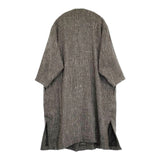 ARTS&SCIENCE 093-L11M-305 サイズ1 ウールヘンプ ローブコート ノーカラーコート グレー ホワイト レディース アーツ&サイエンス【中古】5-1018T♪