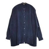 ARTS&SCIENCE 073-L60M-207 シルク バンドカラ― ブラウス シャツ ネイビー レディース アーツ&サイエンス【中古】5-1224M∞