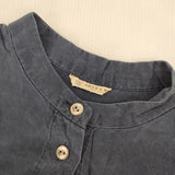 ARTS&SCIENCE 073-L60M-207 シルク バンドカラ― ブラウス シャツ ネイビー レディース アーツ&サイエンス【中古】5-1224M∞