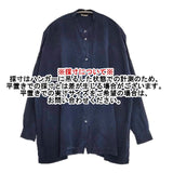 ARTS&SCIENCE 073-L60M-207 シルク バンドカラ― ブラウス シャツ ネイビー レディース アーツ&サイエンス【中古】5-1224M∞