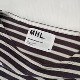 MHL. 596-6166500 ボーダー コットン 長袖Ｔシャツ カットソー ロンＴ パープル ベージュ メンズ エムエイチエル【中古】5-1225M∞