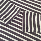 MHL. 596-6166500 ボーダー コットン 長袖Ｔシャツ カットソー ロンＴ パープル ベージュ メンズ エムエイチエル【中古】5-1225M∞