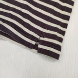 MHL. 596-6166500 ボーダー コットン 長袖Ｔシャツ カットソー ロンＴ パープル ベージュ メンズ エムエイチエル【中古】5-1225M∞