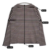 MHL. 596-6166500 ボーダー コットン 長袖Ｔシャツ カットソー ロンＴ パープル ベージュ メンズ エムエイチエル【中古】5-1225M∞