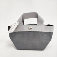 Herve Chapelier 新品 2700C 舟型トートXS フュズィ×シルバー 定価45980円 トートバッグ グレー レディース エルベ・シャプリエ【中古】5-0916G♪