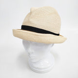 mature ha ボックスハット BOXED HAT 7cm brim 帽子 ハット ベージュ ブラック レディース マチュアーハ【中古】6-0212M◎