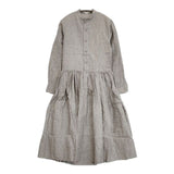 Scye 1216-01012 リネン ストライプ コーティング サイズ36 ワンピース グレー レディース サイ【中古】5-1221M∞