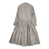 Scye 1216-01012 リネン ストライプ コーティング サイズ36 ワンピース グレー レディース サイ【中古】5-1221M∞