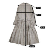 Scye 1216-01012 リネン ストライプ コーティング サイズ36 ワンピース グレー レディース サイ【中古】5-1221M∞